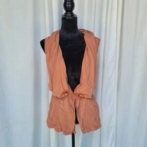 NWT Max Jeans Women's Vest Orange Toast Size Medium M Drape Military Jacket $99